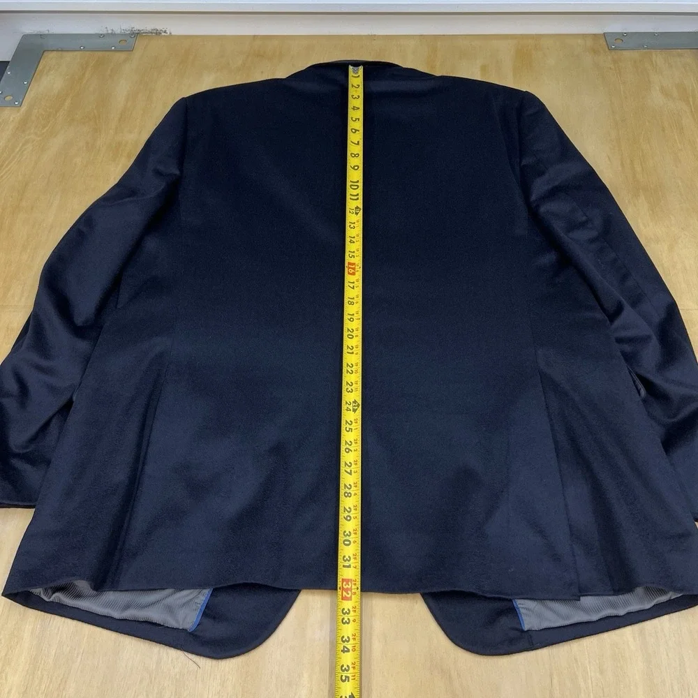 Vintage Jos A Bank Cashmere Blazer Jacket Sport Coat Mens 48L Long Black